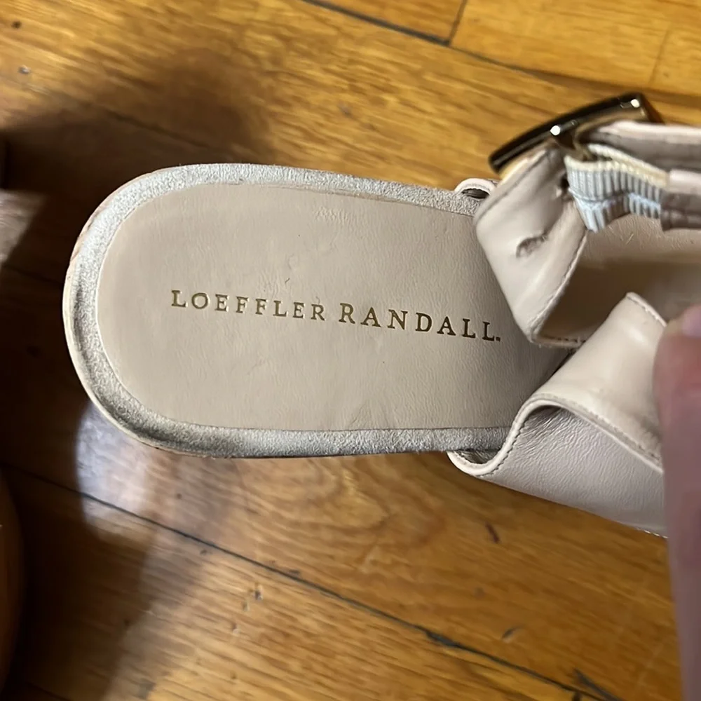 Loeffler Randall Leather Peep Toe Heels, size 10